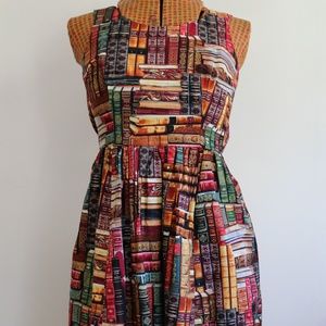 Modcloth Library Books Fit and Flare Midi Dress